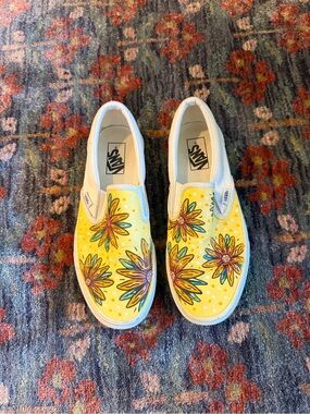 Custom Hand Painted Slip on Vans